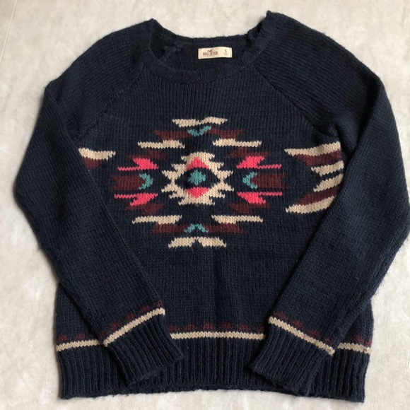 Hollister Navy Blue Crew Neck Sweater Soft Size S - Picture 2 of 8